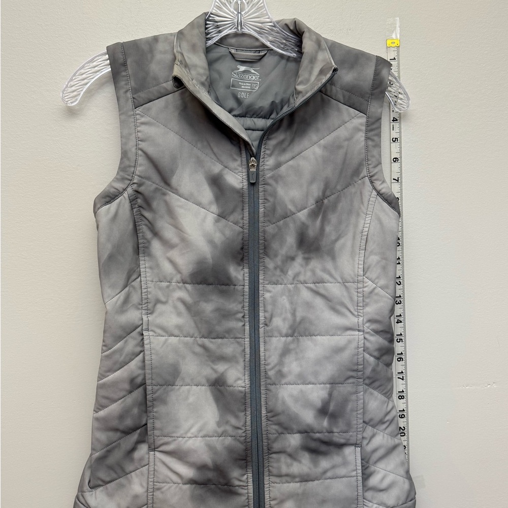 Slazenger Golf Womens XS Gray Quilted Puffer Vest Full Zip